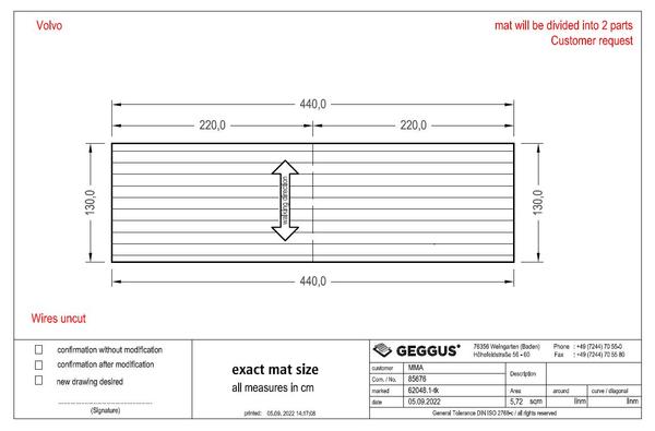 Geggus Entrance Matting - Manufacturing Drawing